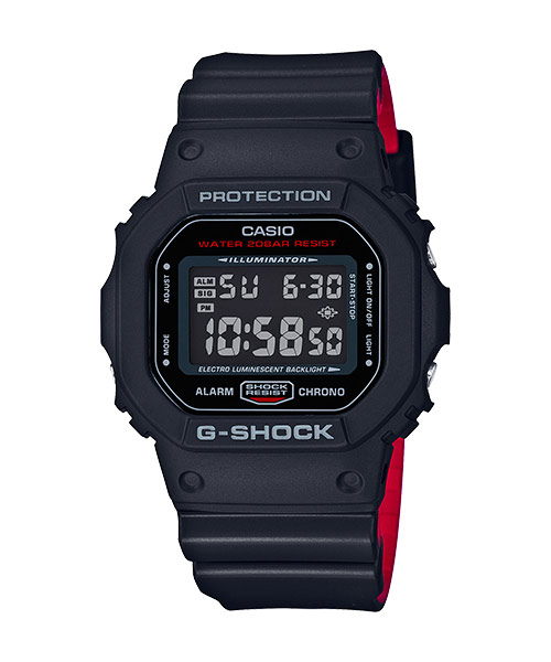 Casio G-Shock Men DW-5600HR-1D DW-5600HR-1 DW5600HR-1D Digital Petak Hr1  Dracula Watch Hitam Merah Resin Band G Shock . watch for man . jam tangan  lelaki . casio watch for men . casio
